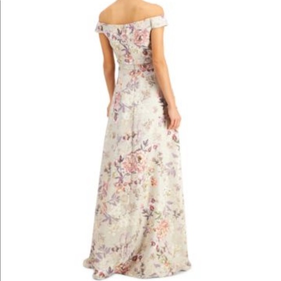Adrianna Papell Off-The-Shoulder Floral-Print Ball Gown - Picture 2 of 4